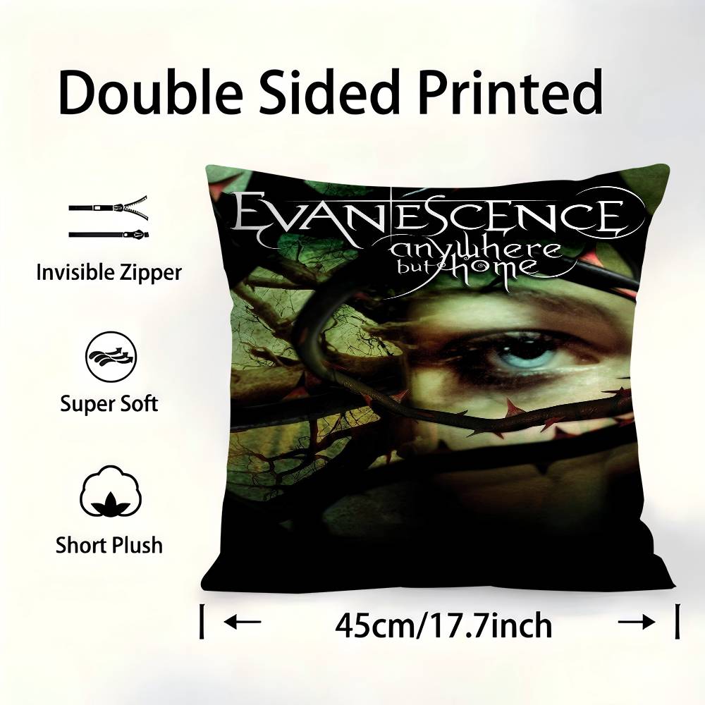 Evanescence Rock Bands Cushion Cover Car Throw Pillow Case For Sofa Car Christmas Gift