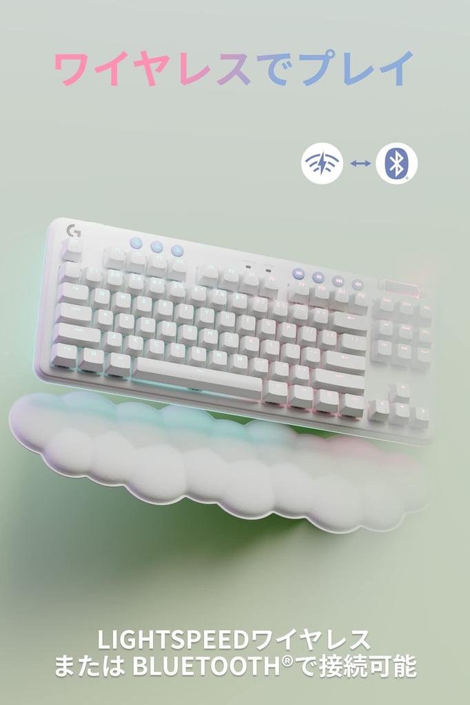 Logitech G Aurora Collection Gaming Keyboard Tenkeyless G715 Wireless LIGHTSPEED Bluetooth Connection Compatible Tactile Mechanical Keyboard Cloud