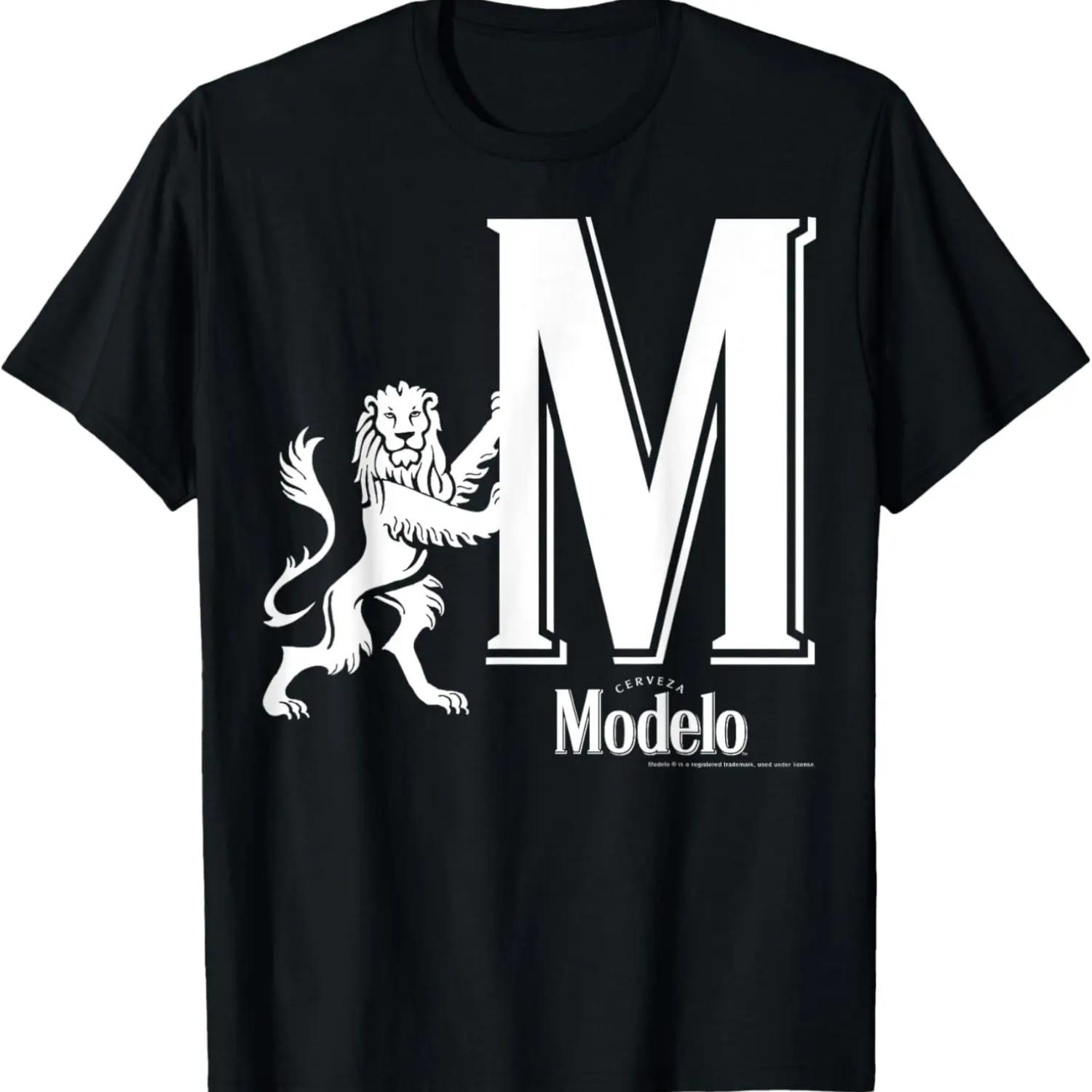 Classic Modelo Logo Graphic T-Shirt,100% cotton S