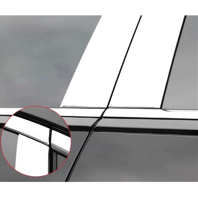 6PCS Chrome Plated Pillar Post Compatible with Toyota Camry 2007-2011 2010 2009 2008 Window Door Side Trim Cover Decal Sticker