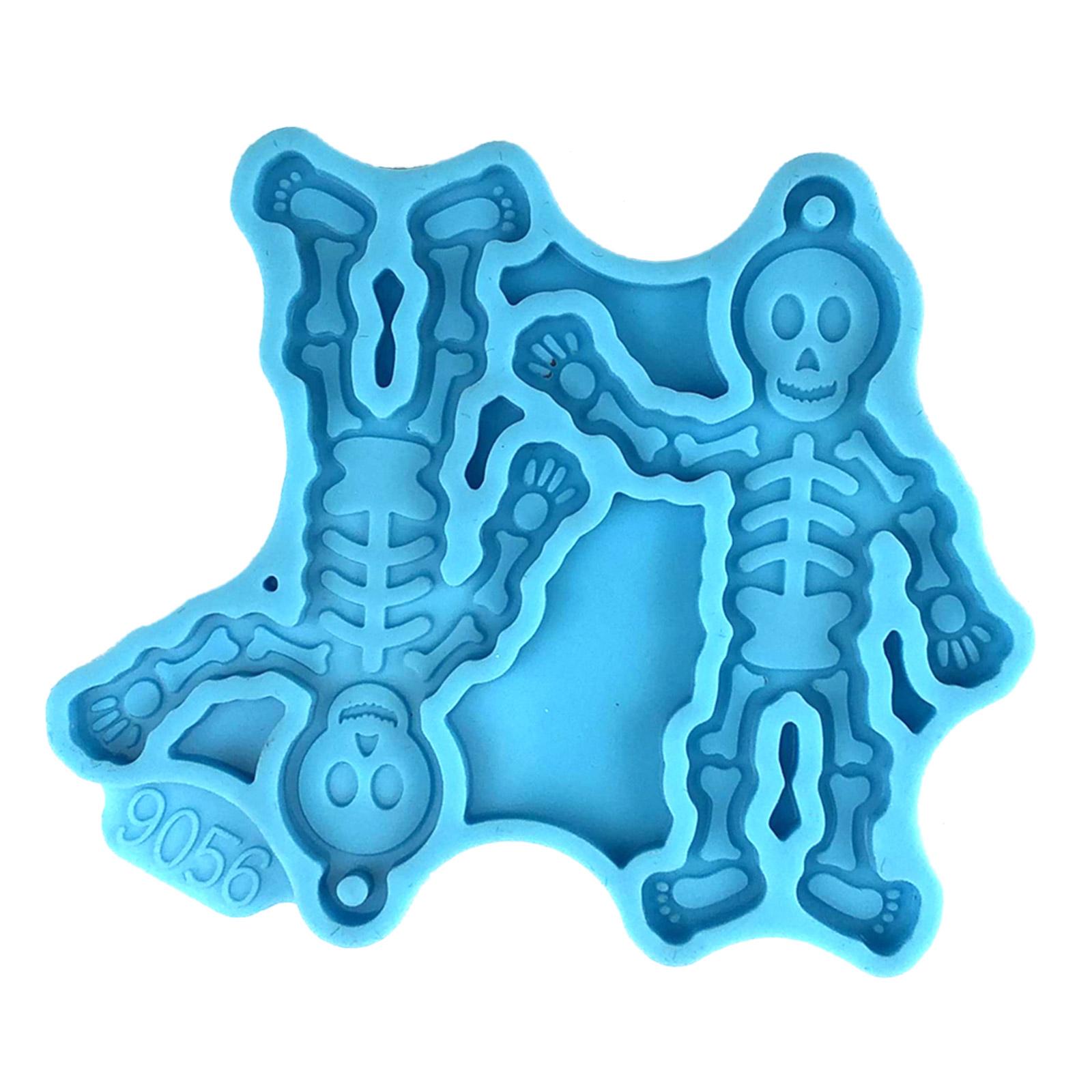 

Human Skeleton Decor Assembled Mold Silicone Earrings Mold Handmade Fashion Charm Molds for Jewelry Making Pendant Craft 1 синий
