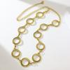 Spring High-end Circle Fashion Exquisite Engraving Geometric Metal Pants Chain for Women Mature Waist Chain