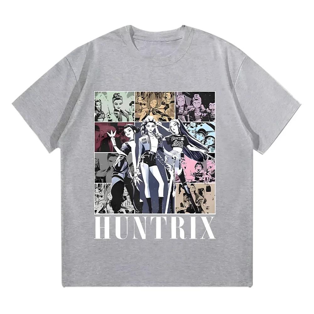 Huntrix Girl Kpop Demo Movie Vintage T Shirt Kpop Demon Hunters Tee Jinu Manga Clothing High Quality T-shirts Unisex Tops Loose