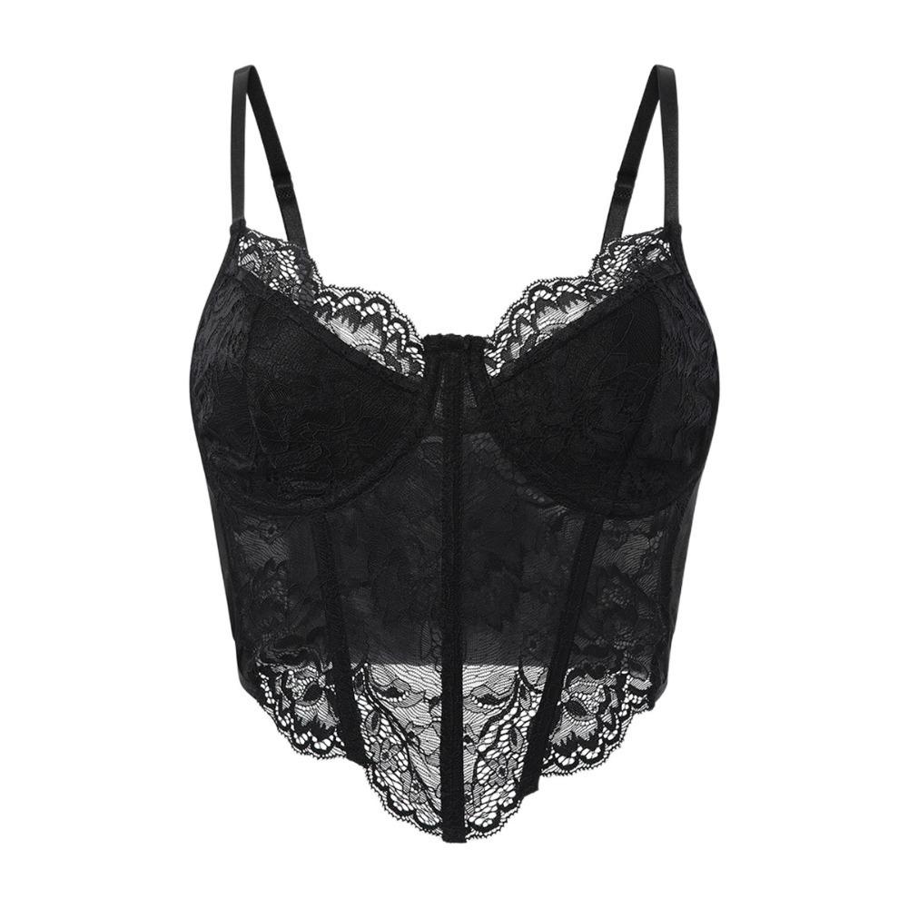 Hollow Lace Corset Slim Fit Suspender Vest Elastic Crop Tops Travel