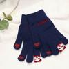 Autumn and winter five-finger gloves knitted student thickened cartoon panda cute warm