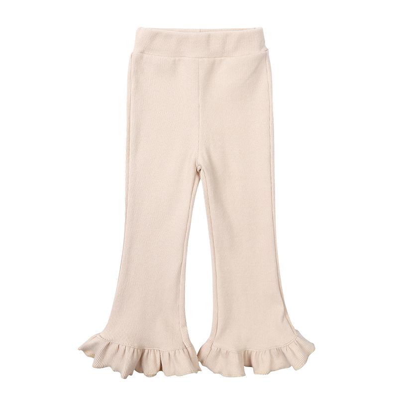 Spring and Autumn Girls' Elastic Pit Strips Fashion Retro Bell Bottom Pants Versatile Pants Pit Strips Underpants Trendy