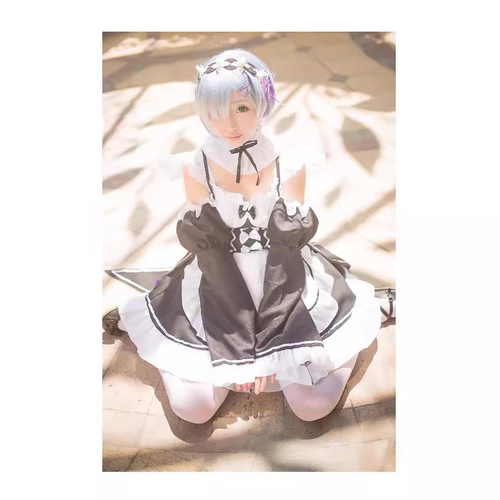 Re:Zero Rem & Ram Cosplay Costume - Anime Maid Outfit Set