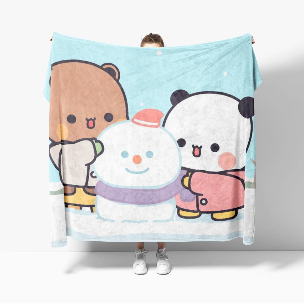 Cartoon Print Bubu Dudu Flannel Throw Blanket Series Kids Blankets Sofa Decoration Bear and Pa blankets Cozy Soft