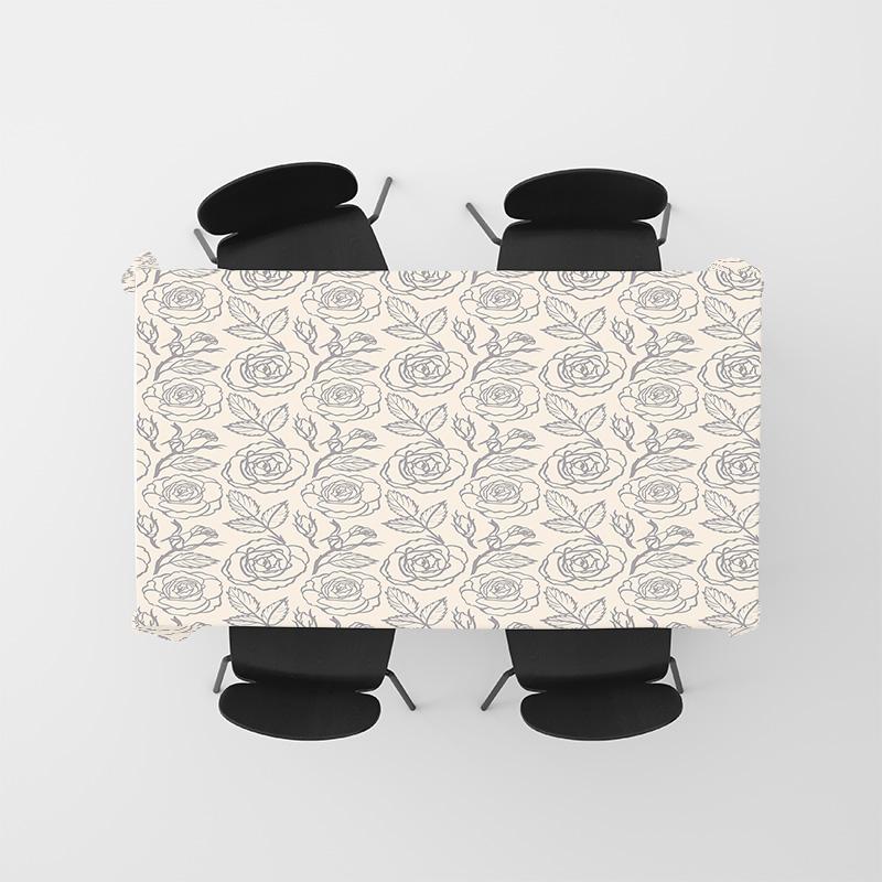 Modern Floral Print Tablecloth Rectangular Dining Room Decorative Table Linen for Kitchen Home Decoration