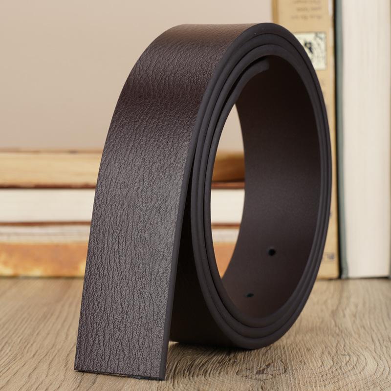 Men's Pin Buckle Leather Headless Belt Strap - Cowhide Waist Trouser Belt