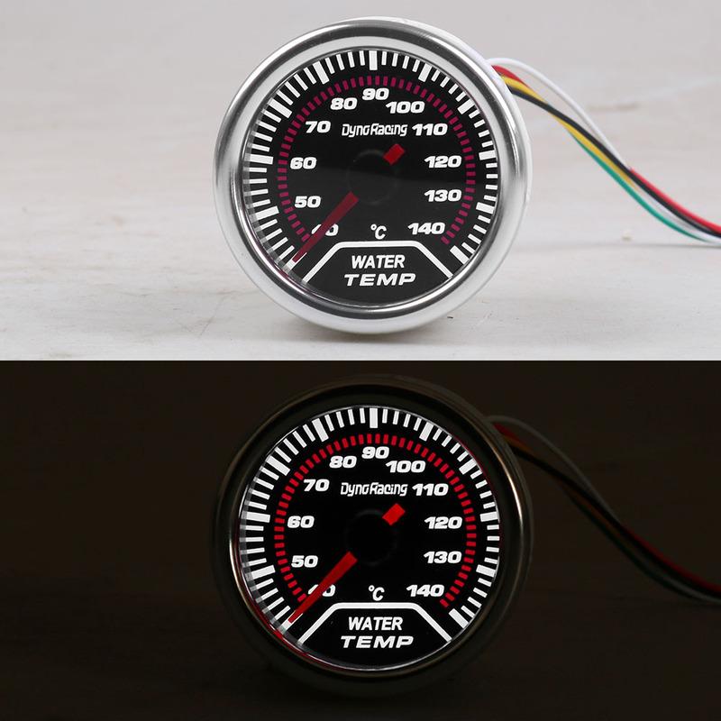 Dynoracing Auto Water Temp Gauge 2" 52mm Smoke Lens 40-140 Celsius Pointer Water Temperature Gauge Car Meter BX101946