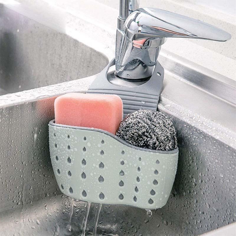 Home decorate Storage Drain Basket Kitchen Sink Holder Adjustable Soap Sponge Hanging Drain Basket Bag Kitchen Accessories