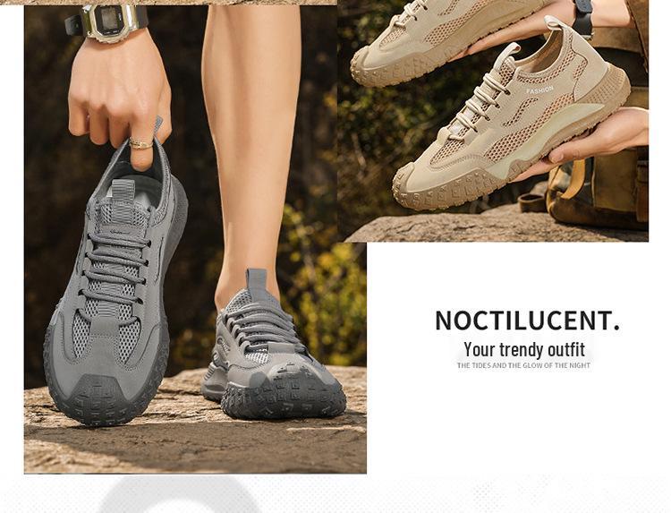 Men's Breathable Mesh Outdoor Sneakers - Non-Slip, Wear-Resistant, Fashionable Casual Shoes