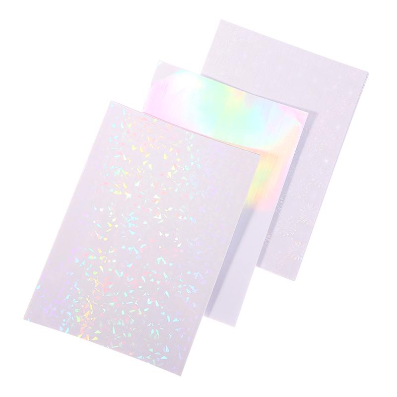 20 Foi Film Laminare la Rece Hologramă Sticlă Spartă Card Foto Film Laminare Autocolant A4 Stea Punct Lucios Film Holografic Foto