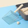 Cat Litter Shovel Wood Handle Metal Scooper with Hook Portable Stainless Steel Sifting Kitten Toilet Cleaning Tool Pet Products