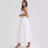 Sommermode-Trägerkleid, elegantes, bedrucktes, langes Kleid mit Reißverschluss