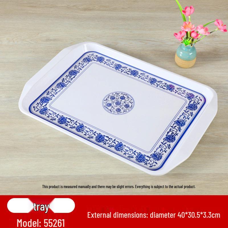 Retro Blue & White Melamine Dinnerware Set: Noodle & Soup Bowls, Plates for Restaurants & Noodle Shops