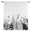 Abstrakte Blätter Pflanze Schwarzweiß Transparente Vorhänge zur Wohnzimmerdekoration Fenstervorhänge Küche Tüll Voile Vorhänge