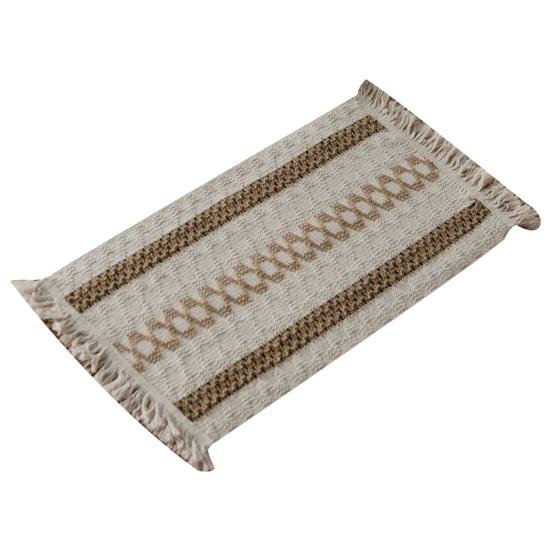 

Table Mat Fine Tassels Design Stitching Rectangular Vintage Woven Boho Placemat for Restaurant