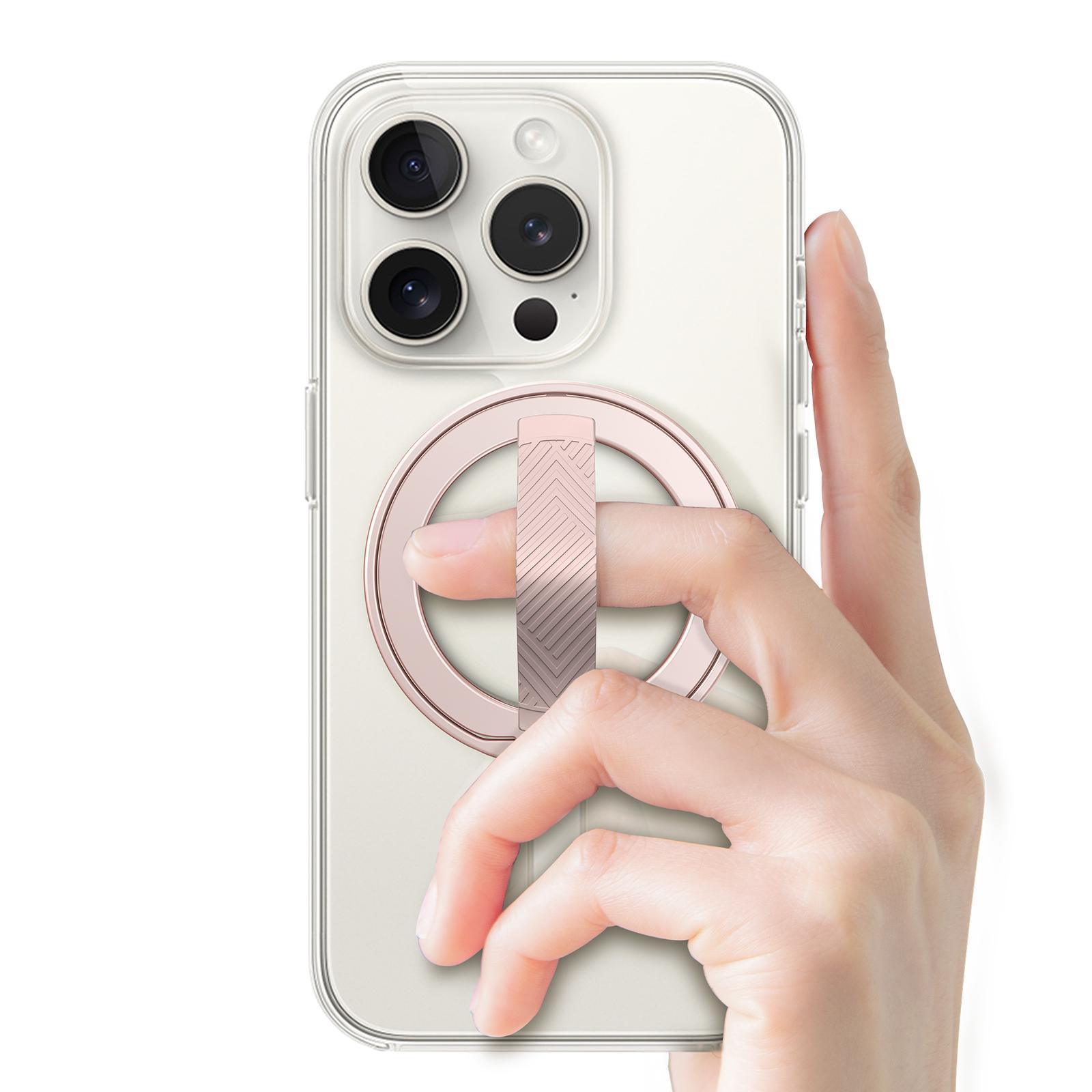 

Сильный магнитный держатель для телефона, подходящий для держателя телефона Magsafe для iPhone 13, 14, 15 с ориентацией держателя телефона на 306 ° розовый