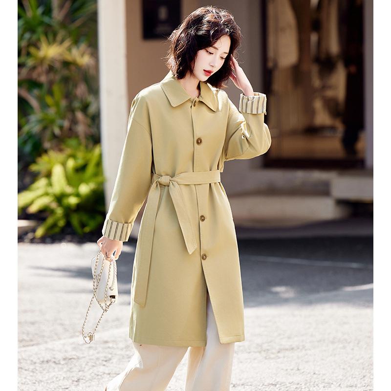 Khaki clothes women's spring and autumn new fashion temperament fresh and sweet coat coat tide