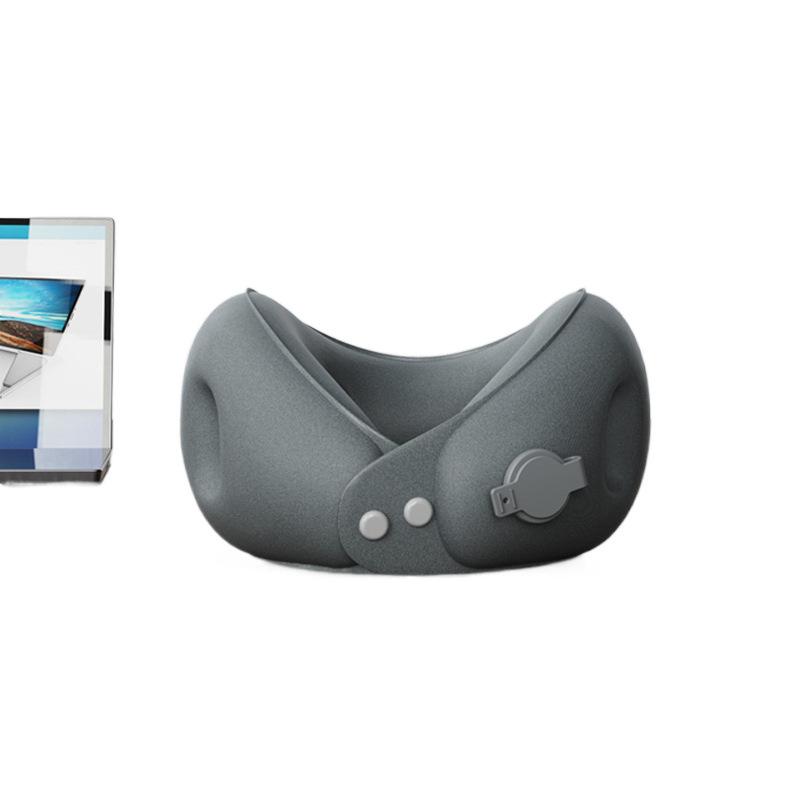 New Inflatable U-Shaped Travel Pillow For Airplane Car&Train Portable Soft Neck Pillow With Storage Bag Office Sleep Nap Pillows