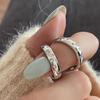 Anello con Diamante in Argento Sterling S925: Stile Giapponese-Coreano, Regolabile, Design Elegante di Lusso per Donne.