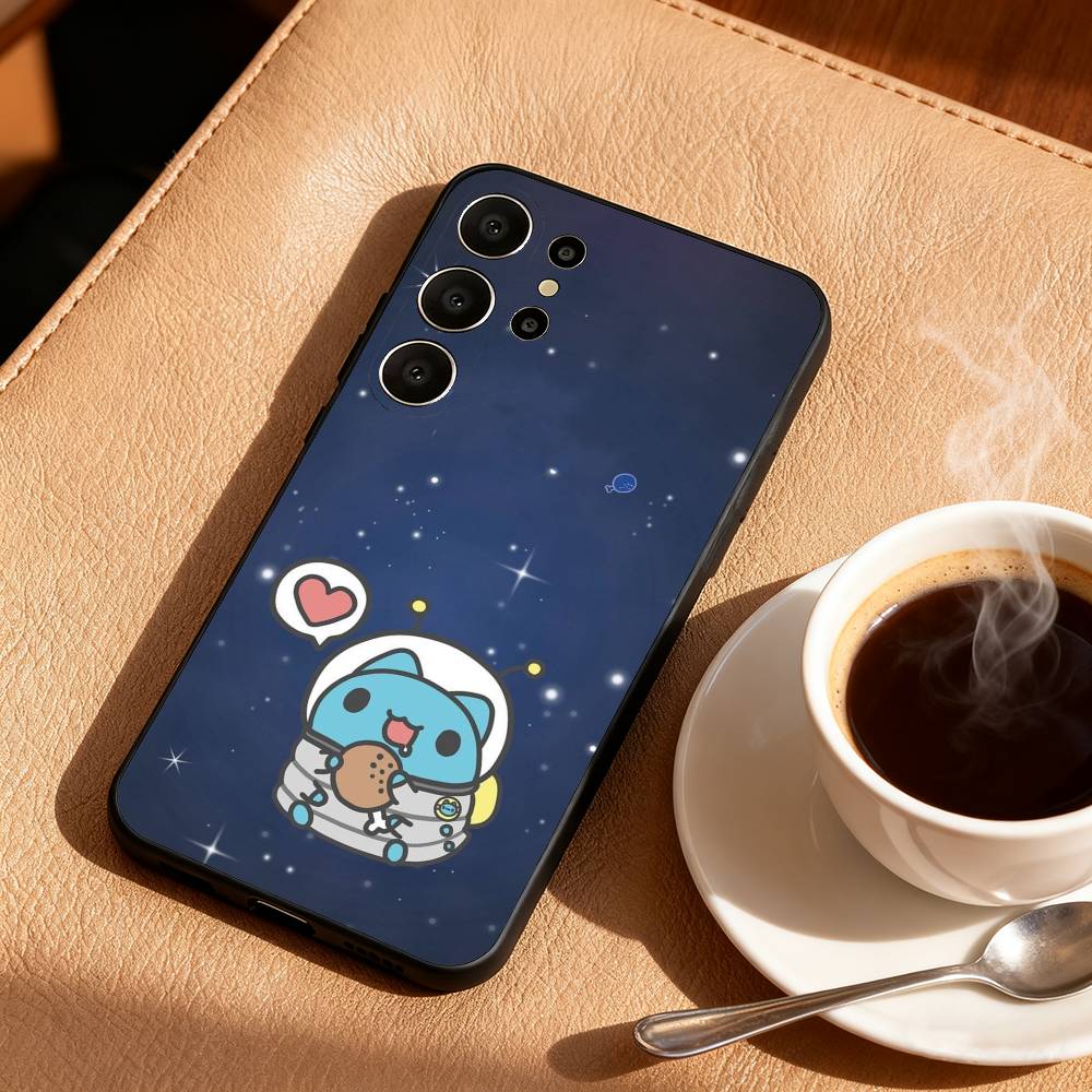 Fluffy-Cat B-Bugcat C-Capoo Phone Case For Samsung S26,S25,S24,S21,S22,S23,S30,Ultra,S20,FE,Lite,10,9,Black Cover