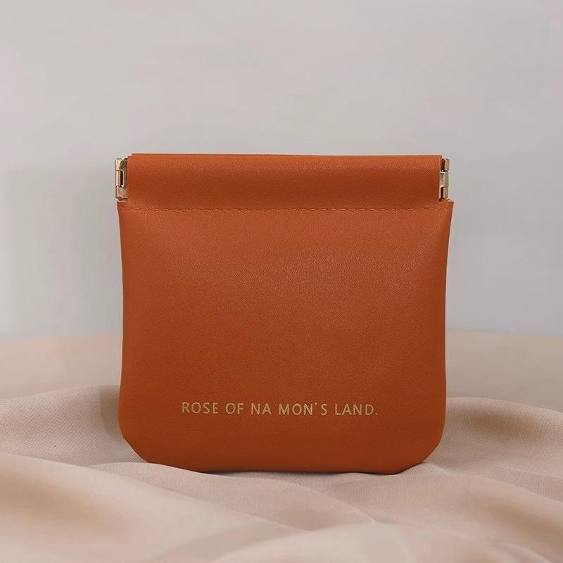 Storage Bag with Automatic Closing Function Wired Headphone Storage Bag PU Coin Purse Mini Portable Lipstick and Makeup Bag