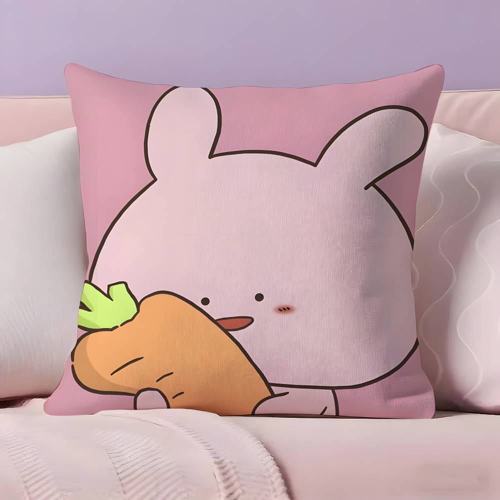 Cartoon A-Asamimichan Cute Bunny Pillow Case Ultra Soft Skin Friendly Fabric Cloud Like Comfort & Concealed Zipper