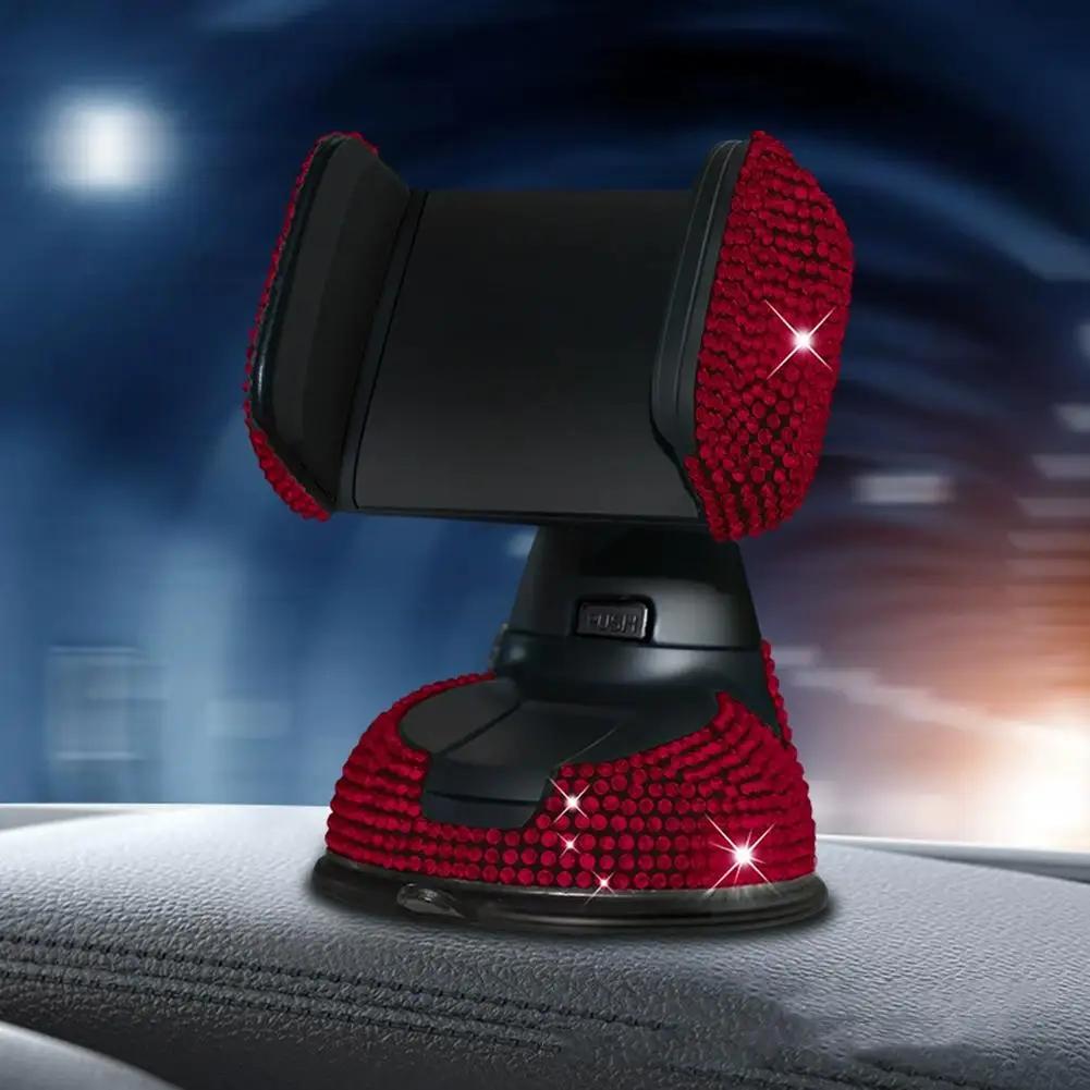 For Mobile Phone Car Holder Crystal Diamond Car Phone Holder Universal 360° Rotatable Secure Perfect For Easy Navigation Q9Z8