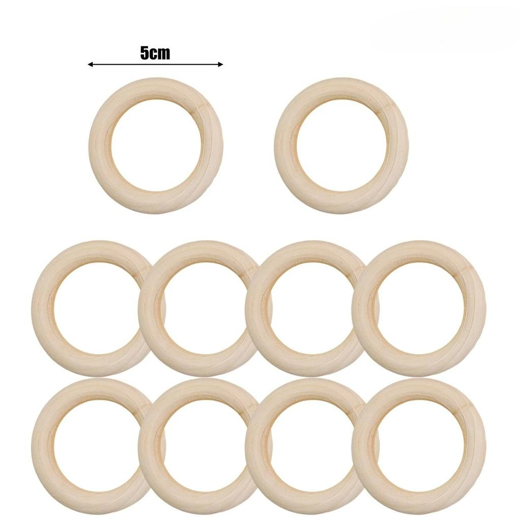 Wooden Rings For Crafts Supplies Unfinished Wood Circles Ring DIY Pendant Connectors Jewelry Making Handmade Ornaments Wholesale