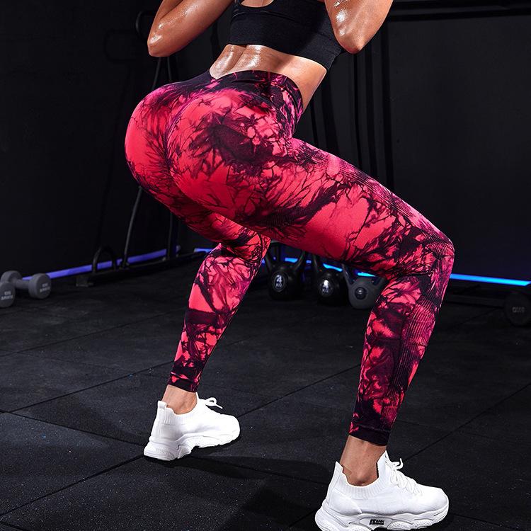 Seamless Tie-Dye High Waist Yoga Leggings - Butt Lift & Tummy Control