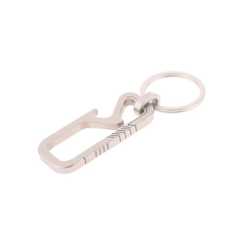 1Pc Titanium Alloy Carabiner Multi-Function Keychain Outdoor Waist Hanging Chain Ring Buckle Beer Bottle Opener Edc Tool