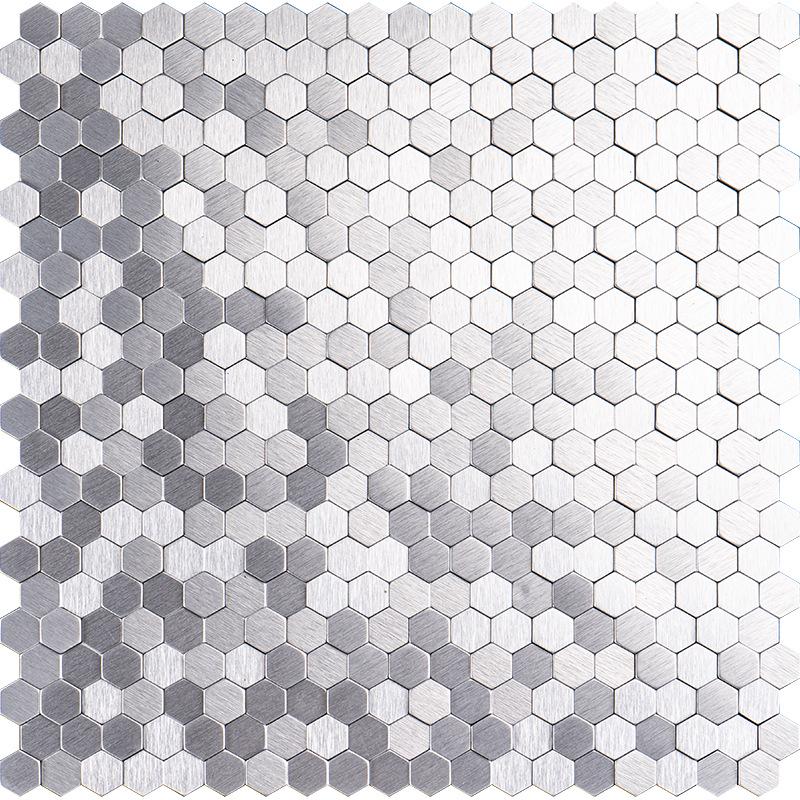 3D Sechseckige Metallmosaik Tapete für Wohnzimmer- und Badezimmerwände