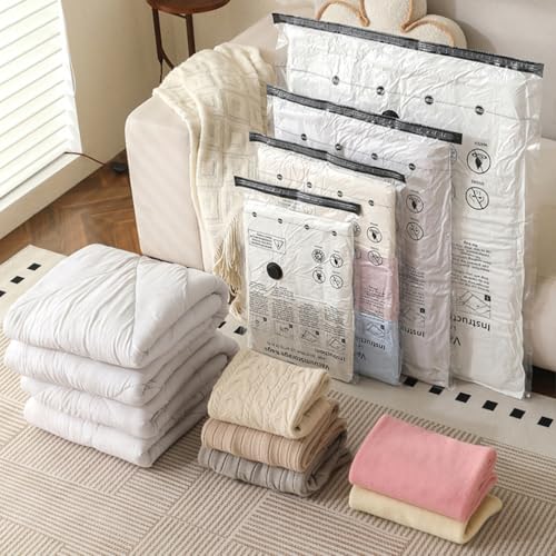 20er-Pack Kleider-Kompressionsbeutel (4 Jumbo, 4 Groß, 4 Mittel, 8 Klein) - Perfekt für Bettdecken, Decken, Steppdecken, Kissen und Kleideraufbewahrung - Tr