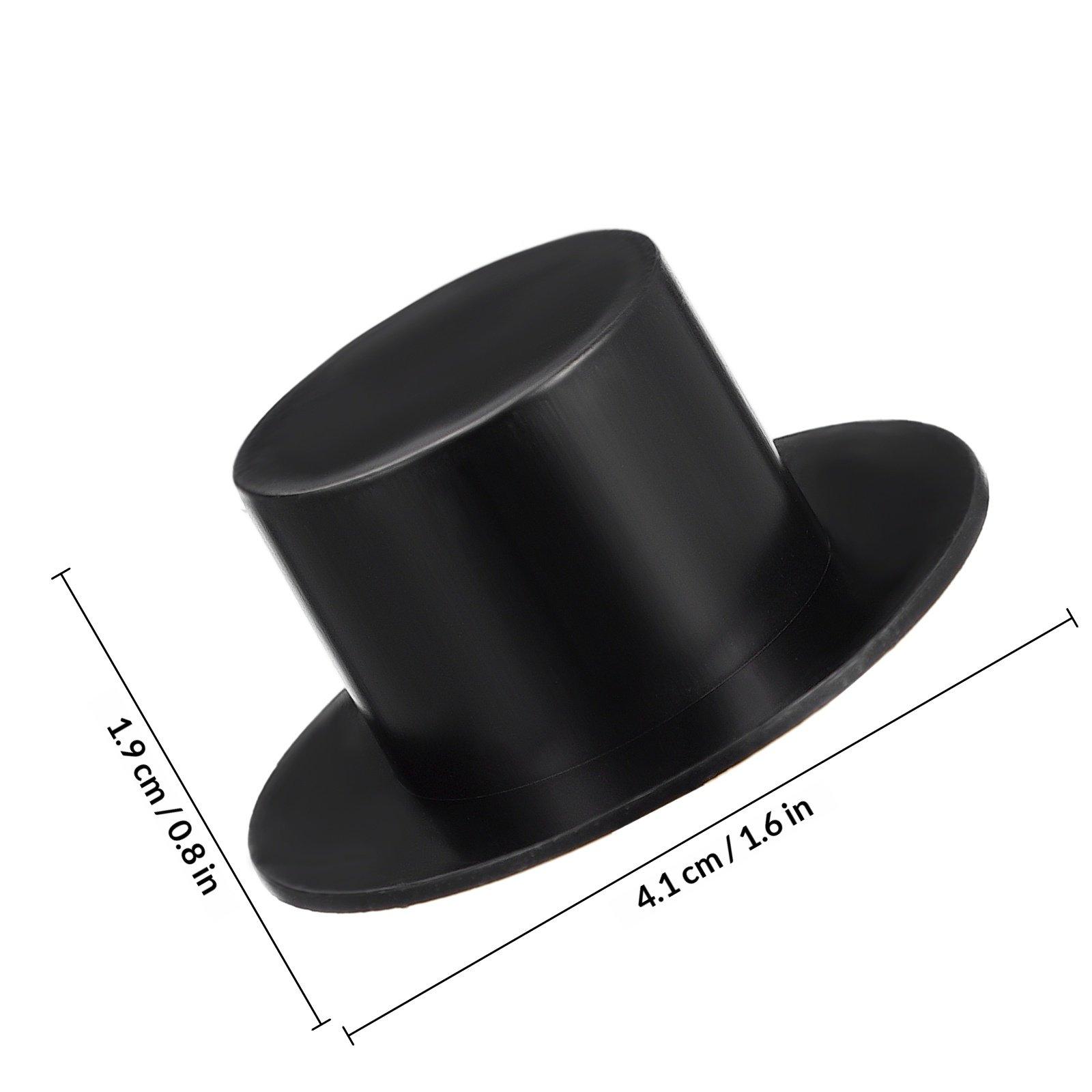 

50Pcs Mini Clown Cap Plastic Hat Decor for Handmade Projects Holiday Party Favors Cute Accessories Size M Black 3.7X3.7X1cm