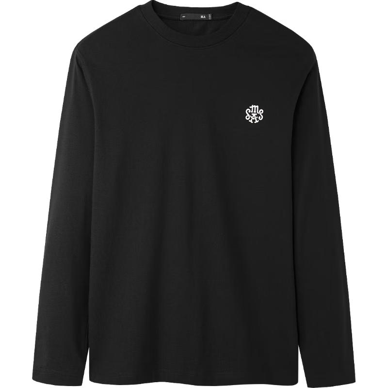 HLA Men's Basic Long Sleeve Round Neck T-Shirt