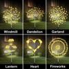 1-6PCS Solar Garden Lights Firework Lights Outdoor Starburst Sparkler 200LED Multicolor For Path Lawn Walkway Patio Yard Parties