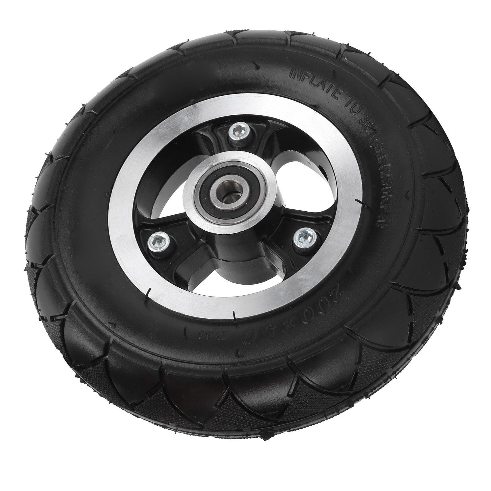 Igeteck 8 Inches Electric Scooter Wheels Anti Skid 200X50 Aluminum Alloy Rubber Tyres Durable Electric Scooter Tyres