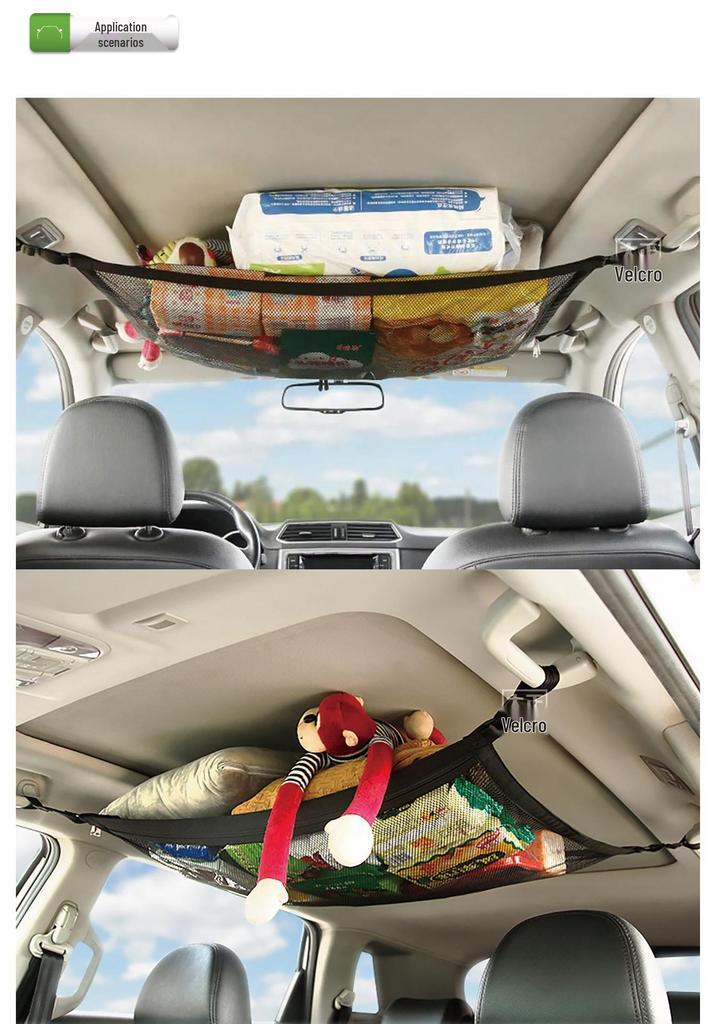 In-Stock Adjustable Hanging Car Ceiling Storage Net Bag