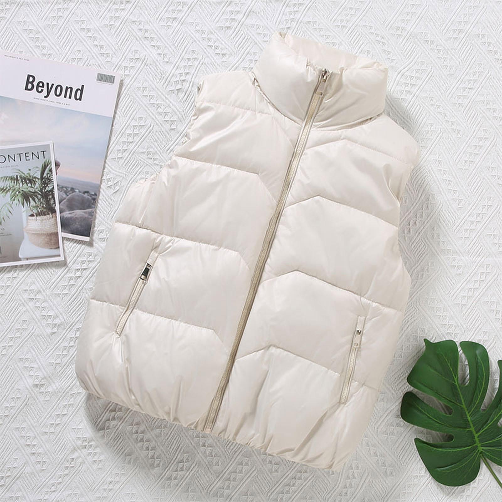 

Женский однотонный жилет из хлопковой парусины Женская хлопковая куртка-топ M белый