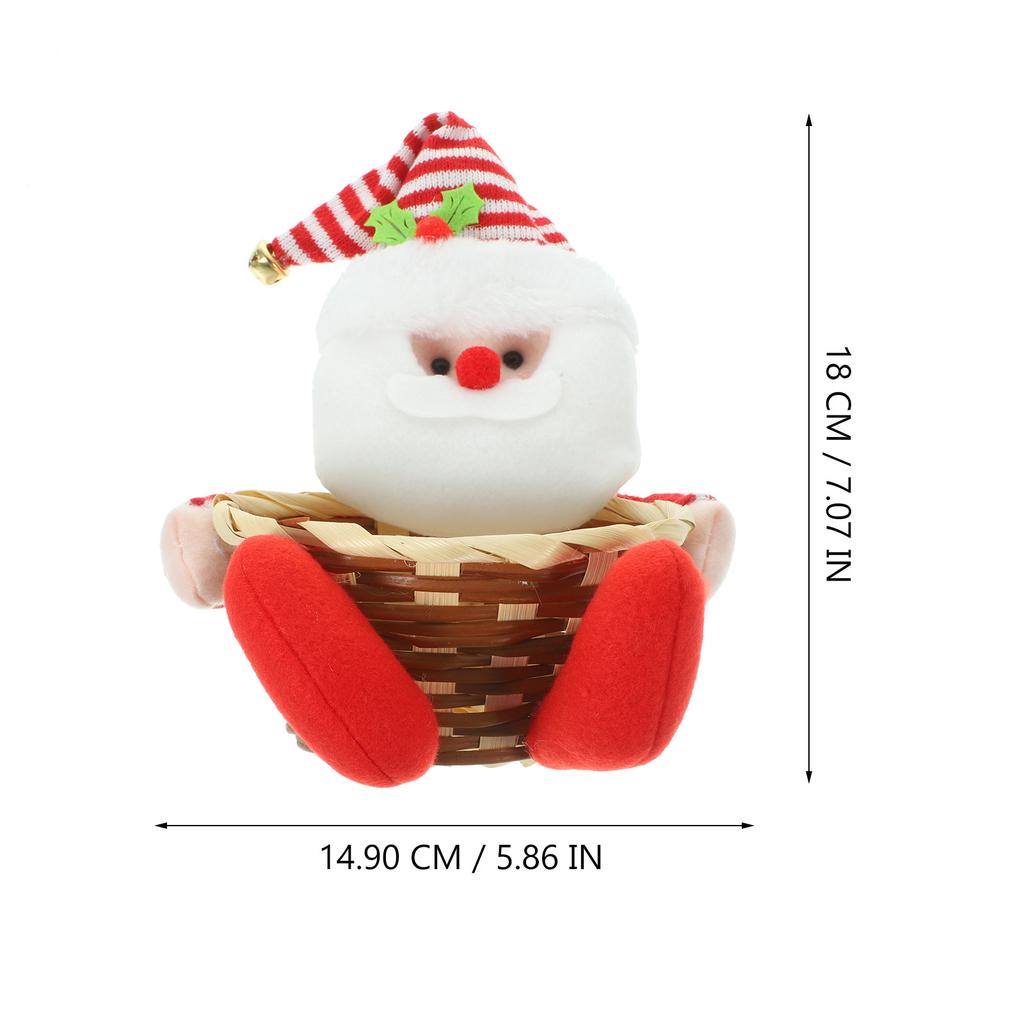 Christmas Candy Basket Decorative Lovely Xmas Gift Holder Christmas Party Favor Storage Basket Holiday Desktop Adornment Xmas
