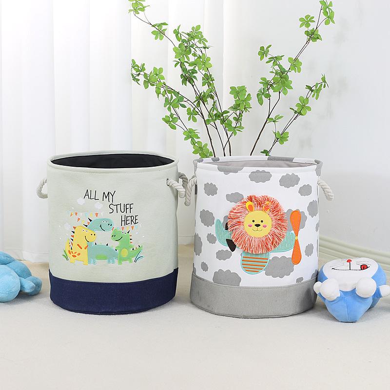 Children's Cartoon Fabric Storage Basket - Toy & Clothes Organizer
