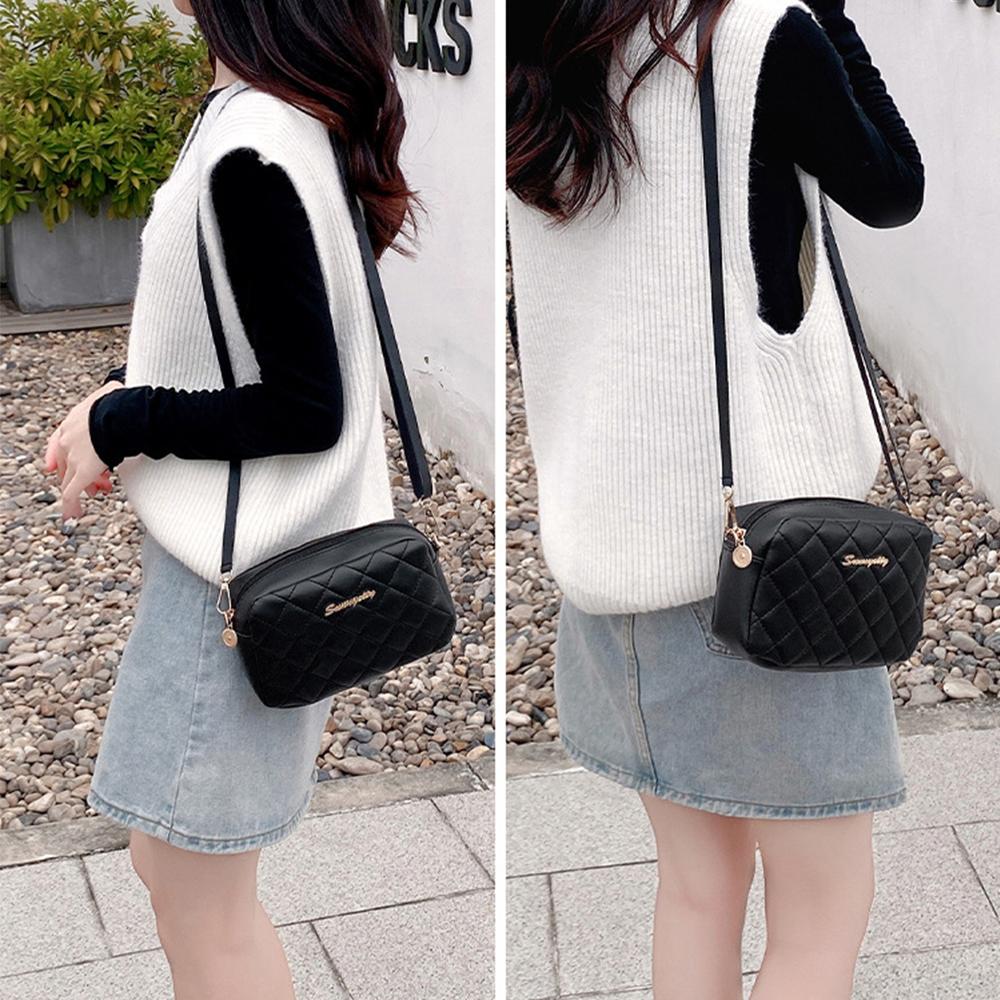 Embroidery Camera Bag  Ladies Bag Christmas New Shoulder Bag Diamond Lattice Crossbody Bag Fashion Bags Female Shoulder bag