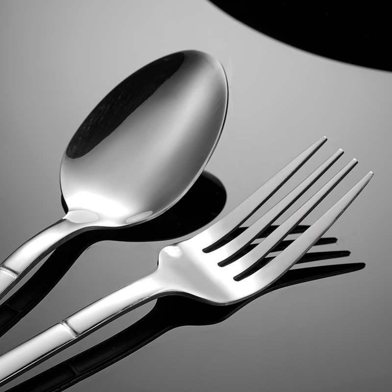 Four-Piece Stainless Steel Restaurant Knife, Fork, Spoon Set - Elegant Hotel Steak Tableware