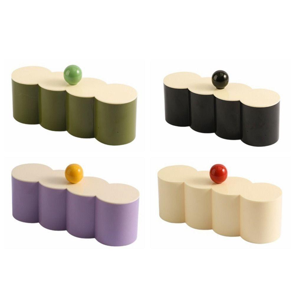 

Plastic Toothpick Box Dust Proof Cosmetic Pads Box Cute Storage Box Home бежевий