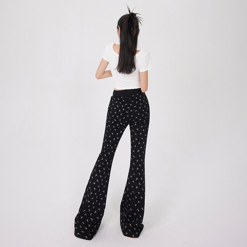 2024 Women's High-Waisted Bowknot Flared Casual Pants - New Summer Loose Slim Wide-Leg Style