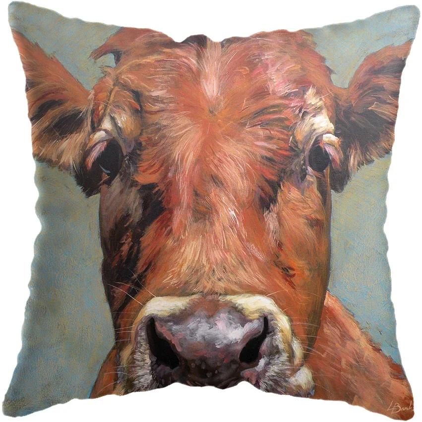 

Шотландская Высокогорная Подушка с Принтом Животных Домашнее Украшение Наволочка Чехол для Подушки Диван 66x66cm