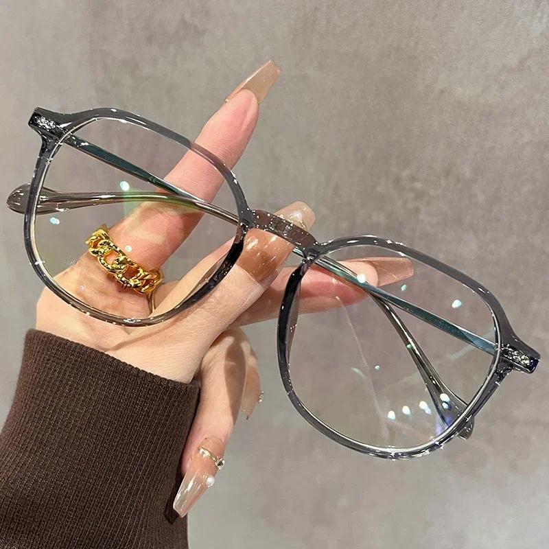 Large Frame Transparent Presbyopia Glasses Ultra Lightweight Black Frame Reading Glasses Anti Blue Light High-Definition Glasses